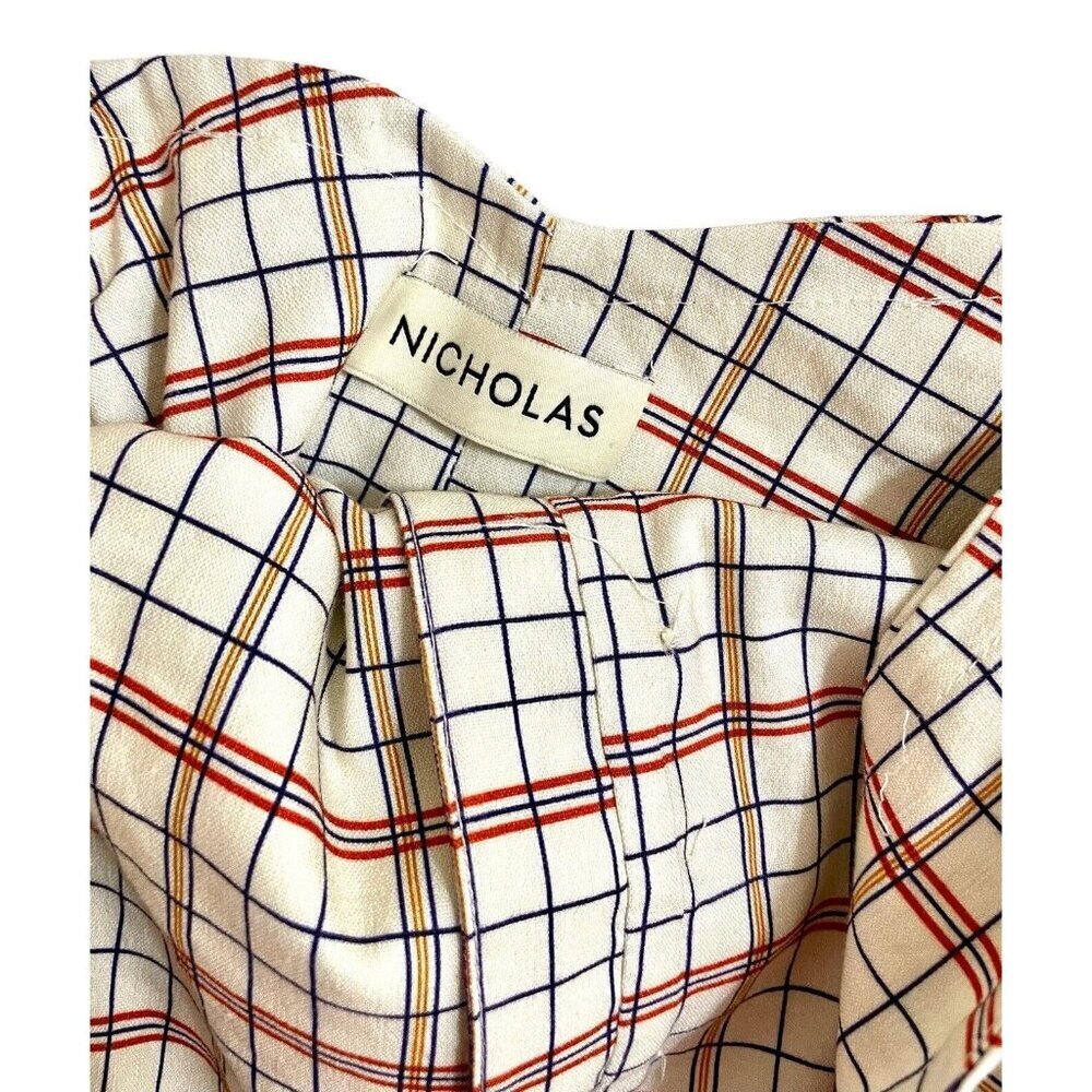 Nicholas Square Neck Button Front Pinafore Plaid … - image 8